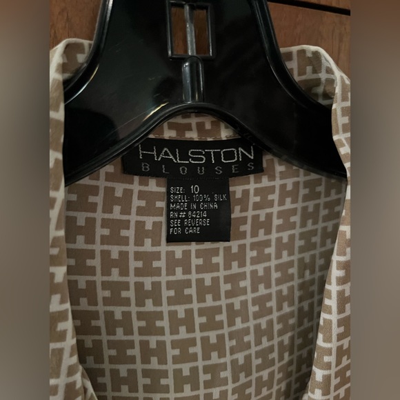 Halston Button Down Blouse Size 10 - Picture 3 of 3